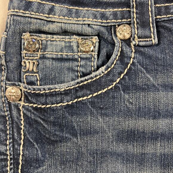 Miss Me Signature (Low) Rise Skinny Embellished Jeans Crystal Angel Wngs Size 26 - Picture 3 of 14